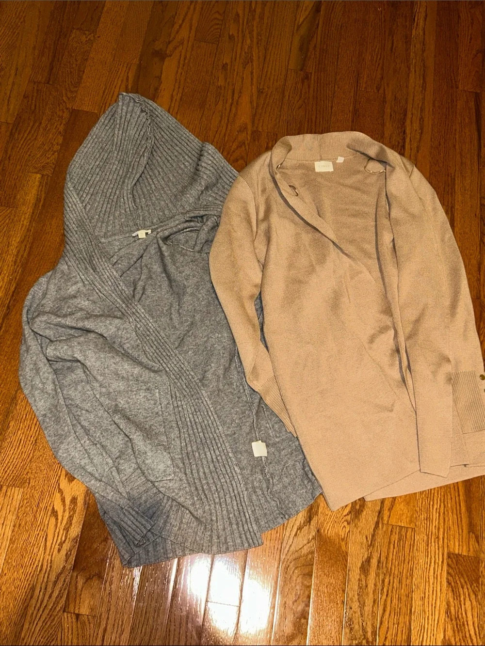 Bundle of 2 Cyrus Women's Beige Open-Front Cardigan Sweater